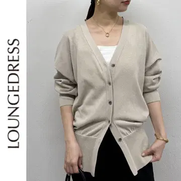 새상품 Loungedress 화지 니트 가디건 라운지드레스 베이지