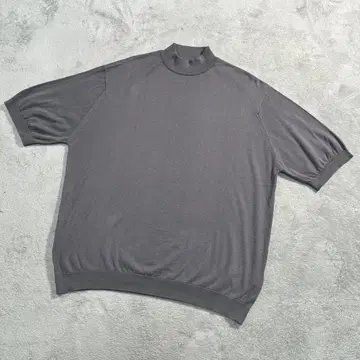 존스메들리 반팔 니트 모크넥 코튼 그레이 2XL