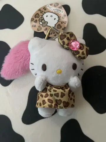 헬로키티 레오파드 무늬 봉제 인형 참