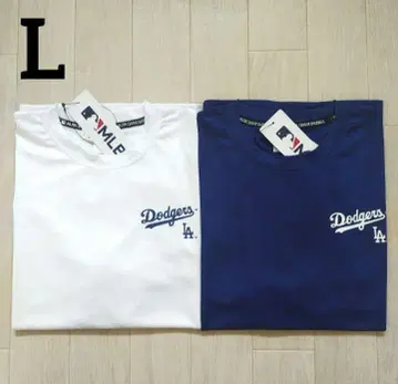 다저스 롱 T 남성용 L 사이즈 블루 화이트 2장 세트 MLB