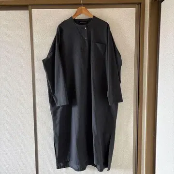 mizuiro ind 다크 그레이 롱 셔츠 원피스