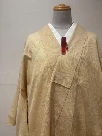 워셔블 여름 기모노 명주 베이지 계열 큰 키 분 새상품급 중고