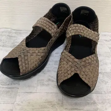 Skechers 골드 계열 크로스 스트랩 샌들 24cm 외반모지