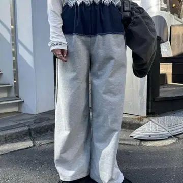 yamada 기획 데님 절개 스웨트 팬츠 사이즈 1