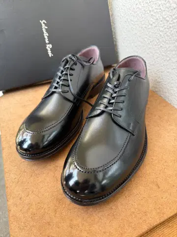 [미사용 새상품] 살바토레로시 U칩 25.5cm 천연 가죽 블랙 비즈니스
