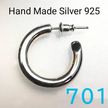 4x23mm 왼쪽 귀 핸드메이드 925 후프 귀걸이 (701 사이즈)