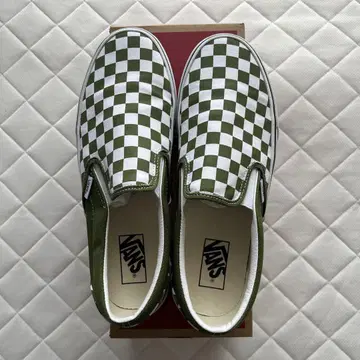 VANS Classic Slip-On 그린 체크 27.5cm