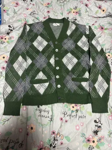 vintage Brent 아가일 가디건 70s 구제 의류 USA