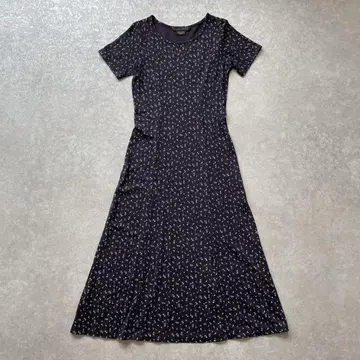 새상품급 LAURA ASHLEY 네이비 꽃무늬 반팔 원피스