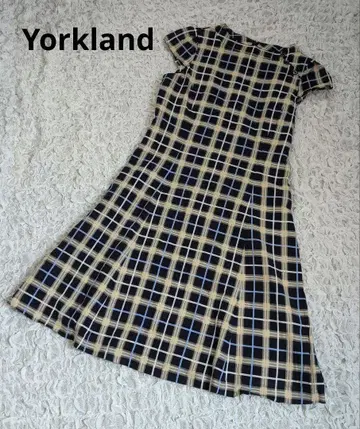 Yorkland 반팔 원피스 블루 체크 9AR 면