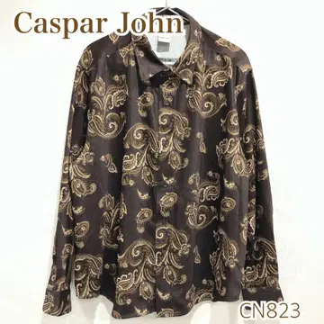 CasparJohn 오버 사이즈 페이즐리 무늬 올 패턴 셔츠 브라운 계열