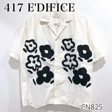 417 E'DIFICE 베이 크루즈 꽃무늬 프린트 반팔 셔츠