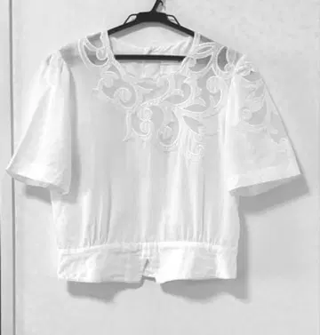 빈티지 nasic 튤 블라우스 린넨 면 FREE SIZE