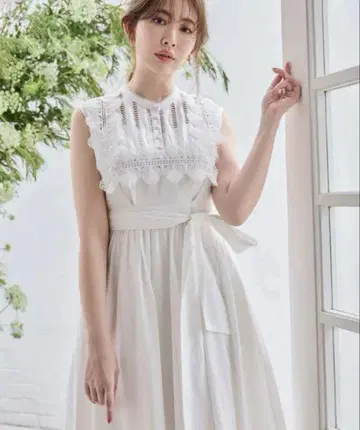 헤르립토 그레이스 코튼 블렌드 롱 드레스