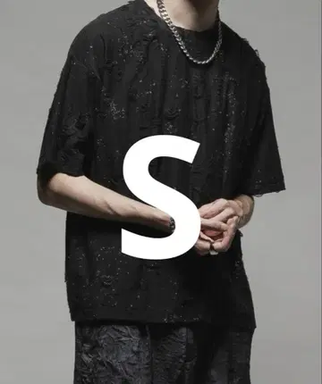 casper john 페인트 데미지 티셔츠 블랙 S