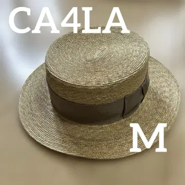 CA4LA 캉캉 모자 밀짚모자 베이지 리본 포함