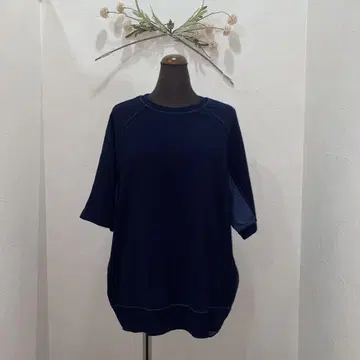 루피리안 인디고 네이비 래글런 슬리브 오버 사이즈 티셔츠 새상품