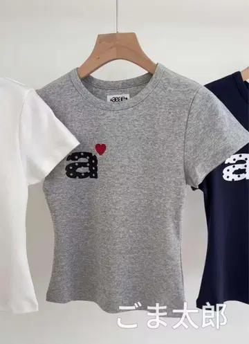 aeae 반팔 DOT SMALL LETTER TEET 셔츠 그레이 G01