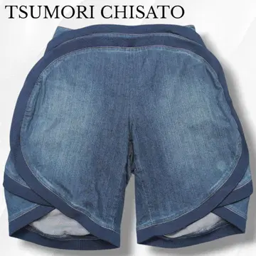레어 TSUMORI CHISATO 데님 숏 팬츠 하프 팬츠