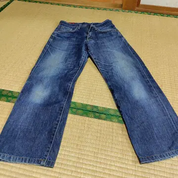 EDWIN 블루 와이드 레그 청바지