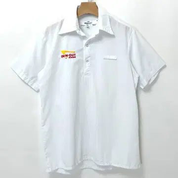 IN-N-OUT BURGER 화이트 풀오버 반팔 워크 셔츠 M 사이즈