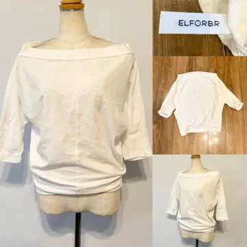 ELFORBR 엔포블 보트넥 돌먼 컷 티셔츠 화이트