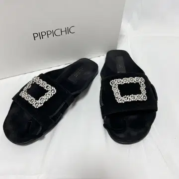 PIPPICHIC 비쥬 샌들 36 제이드 주얼리 스웨이드