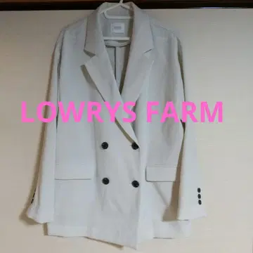 LOWRYS FARM 홉삭 더블 자켓 아이보리