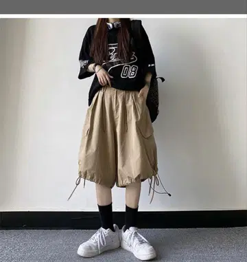 베이지 카고 하프 팬츠 숏팬츠
