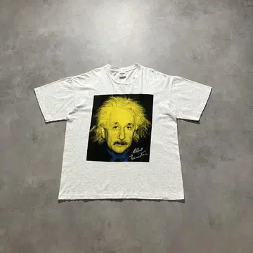 90년대 빈티지 usa 제작 아인슈타인 아트 포토 티셔츠 tee