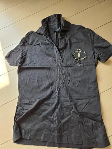 JUSTCAVALLI 블랙 피케 셔츠 S