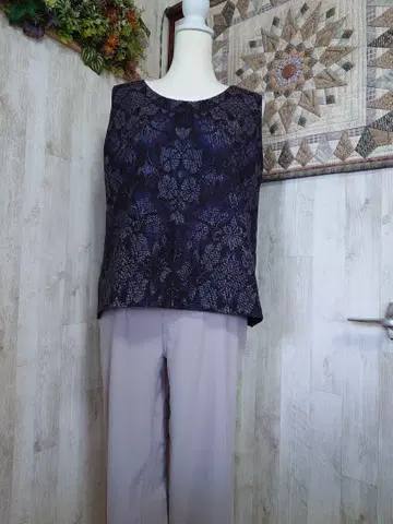기모노 리메이크*오시마 명주 튜닉 네이비 계열