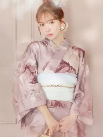 sugar 앤티크 플라워 핑크 유카타