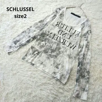 SCHLUSSEL 긴팔 티셔츠 올 패턴 헤이세이 y2k 그레이 size2