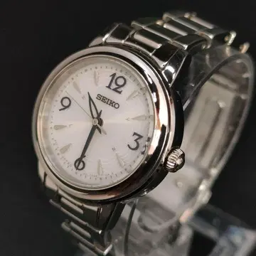 컨디션 최상 SEIKO 세이코 티세 화이트 블루 실버 솔라 시계