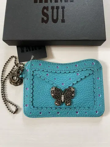 새상품 ANNA SUI 나비 장식 카드 케이스 패스 케이스 안나수이