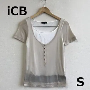 H0701A15 [ iCB ] 레이어드 반팔 상의