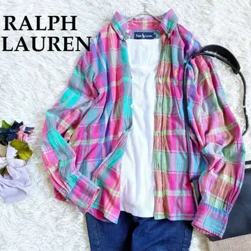 RALPH LAUREN 랄프 로렌 멀티 컬러 체크 무늬 코튼 셔츠