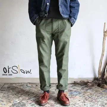 오어슬로우 베이커 팬츠 슬림핏 퍼티그