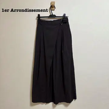 1erArrondissement 소프트 린넨 랩 스타일 와이드 크롭 팬츠