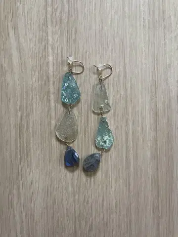 agete 귀걸이 스톤 로만 유리