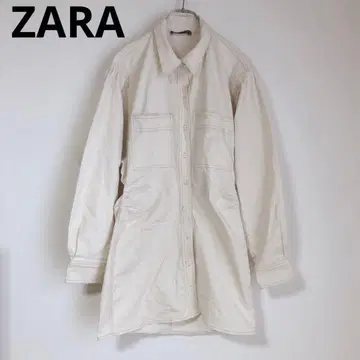자라 자켓 코트 여성용 아우터 코튼 캐주얼 화이트 L