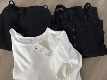 벌룬 슬리브 3XL 원피스 블랙 화이트 세트