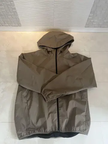 지유 후드 부착 카키 나일론 자켓 XL