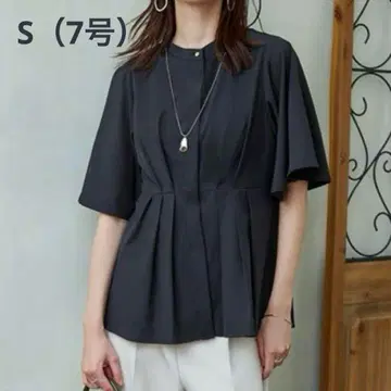 루일 에 부티크 허리 턱 밴드 카라 플레어 블라우스 S 네이비