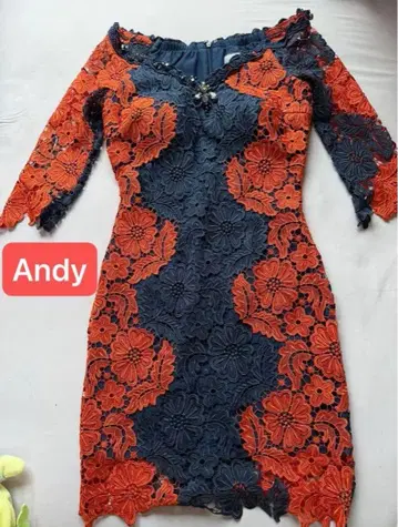 대인기 andy 오프숄더 x 레이스 드레스 캬바쿠라 타이트 소매 있음