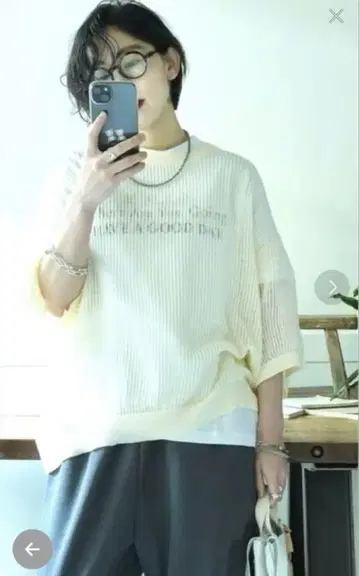 journal standard luxe 메쉬 크루넥 티셔츠