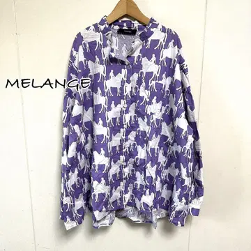 Melange 멜란지 승마 밴드 카라 셔츠 오버 사이즈