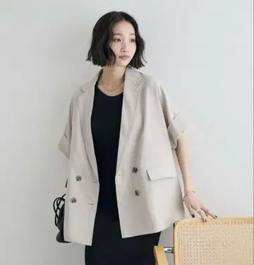 테크 린넨 반팔 셔츠 재킷