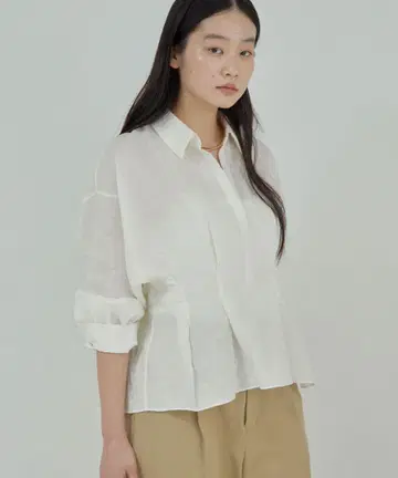 가리야가란테 화이트 린넨 긴팔 셔츠